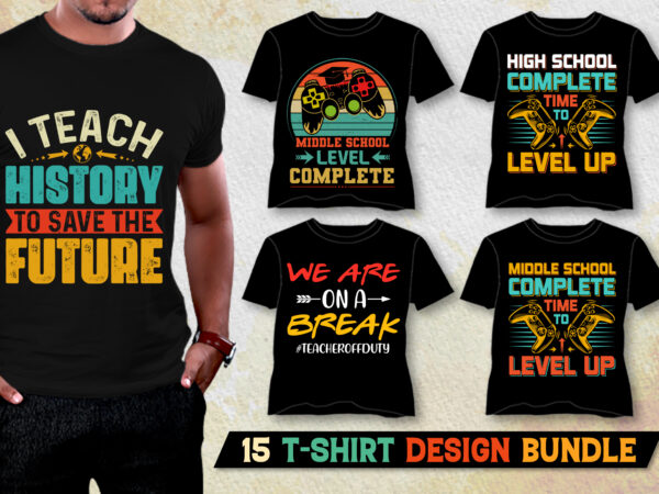 School t-shirt design bundle