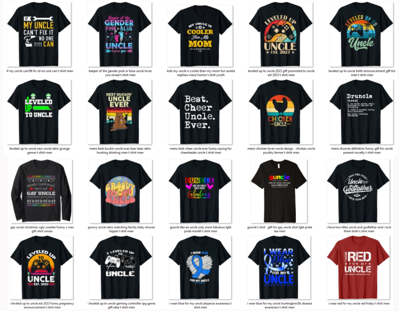 20 Uncle PNG T-shirt Designs Bundle For Commercial Use Part 2 - Buy t ...