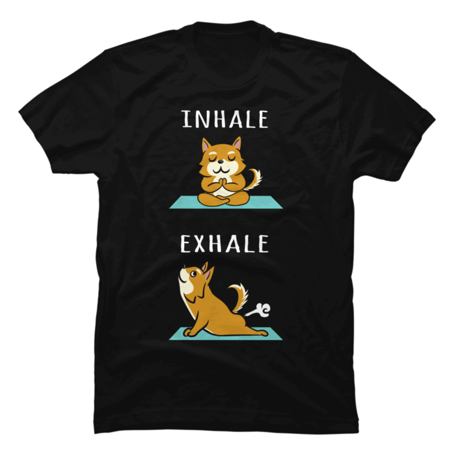 Shiba Inu Yoga Inhale Exhale - Buy t-shirt designs