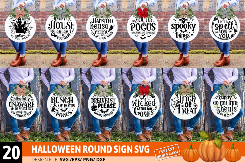 Halloween Round Sign Bundle