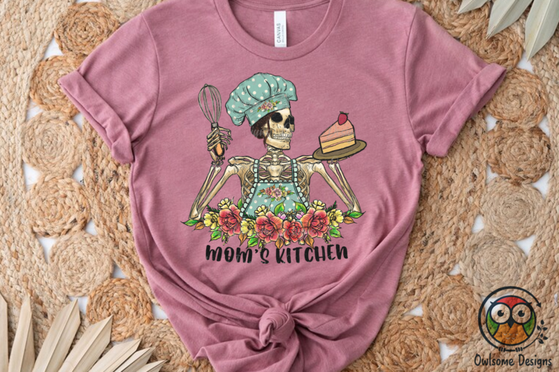 Skeleton Mom Kitchen Sublimation PNG