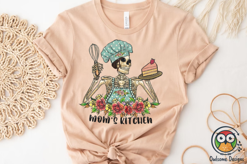 Skeleton Mom Kitchen Sublimation PNG