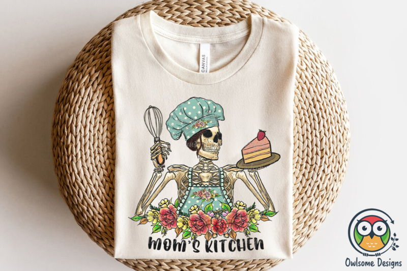 Skeleton Mom Kitchen Sublimation PNG