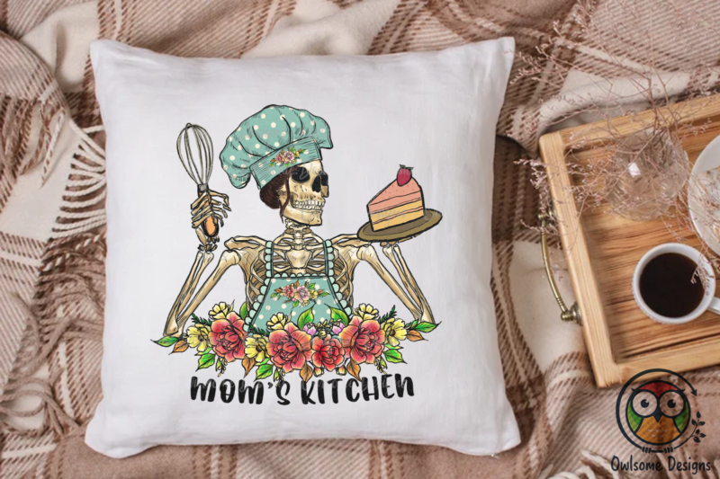 Skeleton Mom Kitchen Sublimation PNG