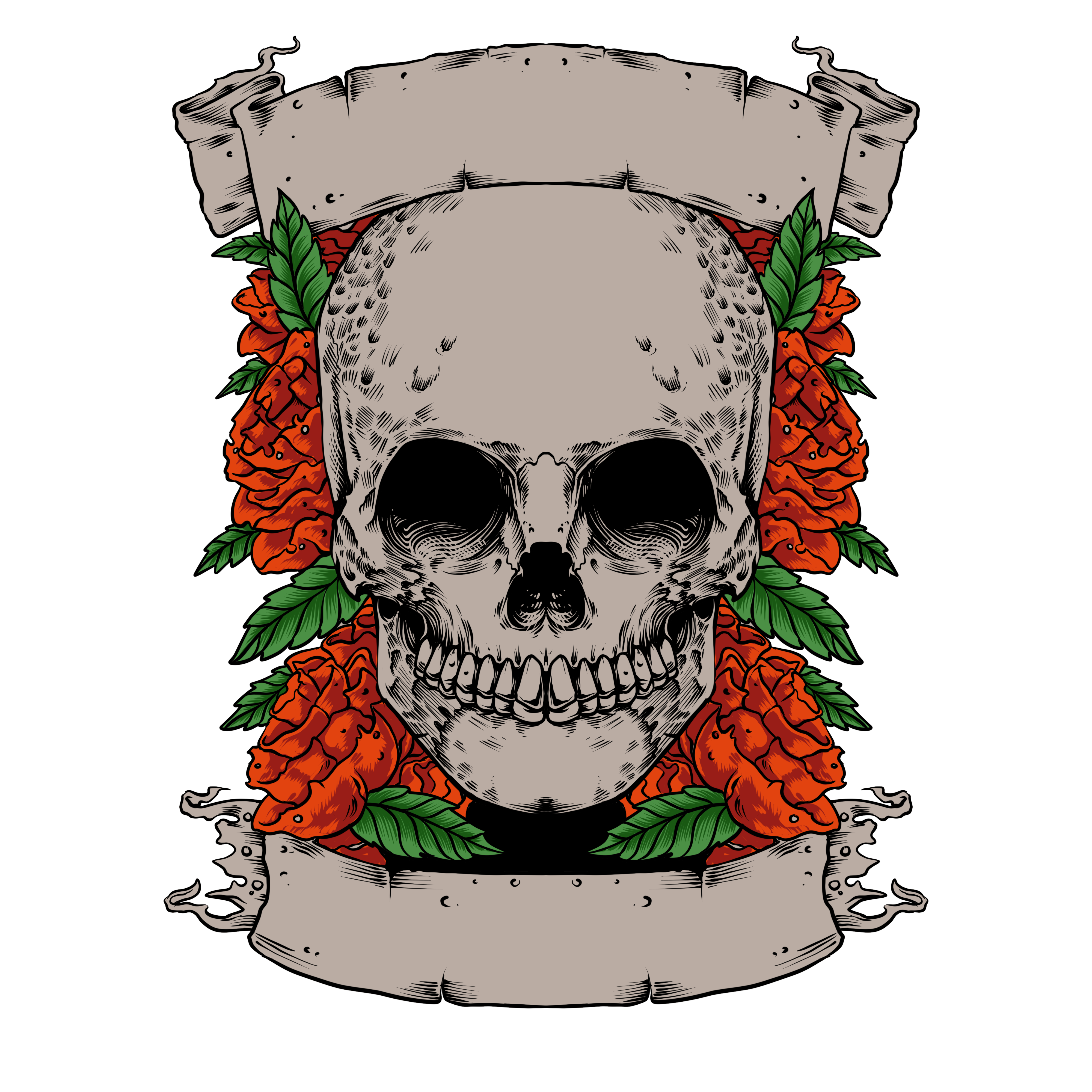 Grateful Dead T-Shirt  Woodcut Skeleton And Roses Grateful Dead Shirt