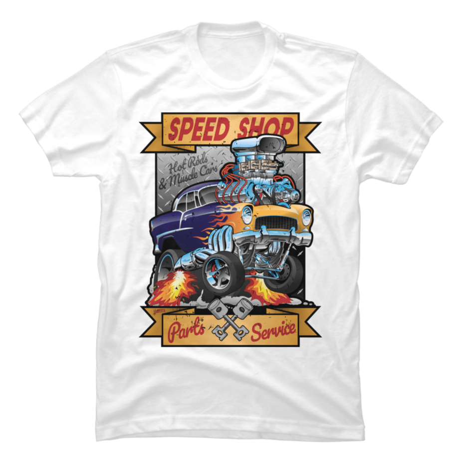 Speed Shop Hot Rod Muscle Car Parts and Service Vintage Cartoon - Buy t ...