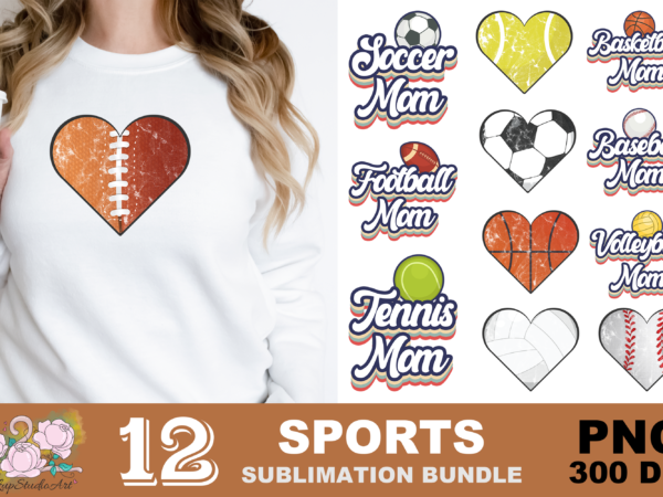 Sport mom love sports png sublimation design