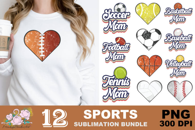 Sport Mom Love Sports PNG Sublimation Design