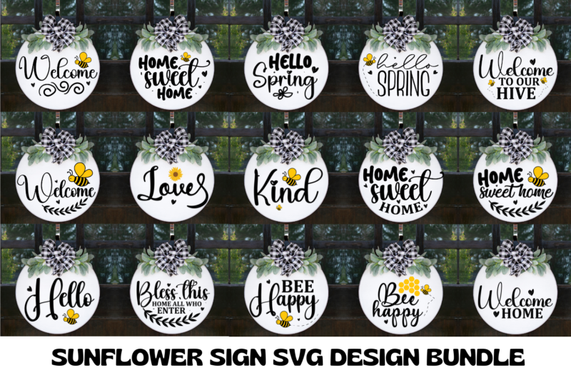 Sunflower Door Signs Bundle