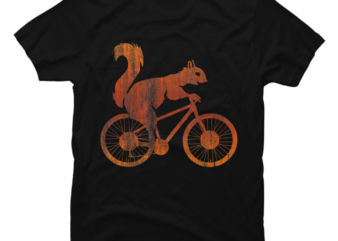 Squirrel Riding A Bicycle Vintage Bike Squirrel t shirt template vector