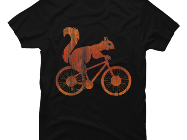 Squirrel riding a bicycle vintage bike squirrel t shirt template vector
