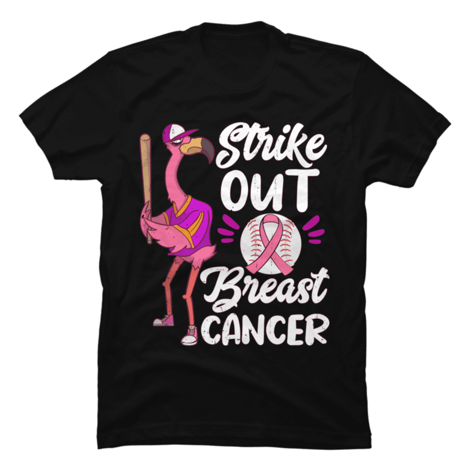 Strike Out Breast Cancer Baseball Ball Flamingo Awareness - Buy t-shirt ...