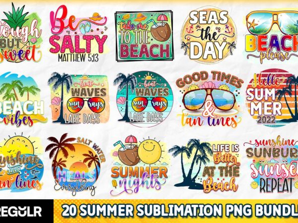 Summer sublimation bundle t shirt template vector