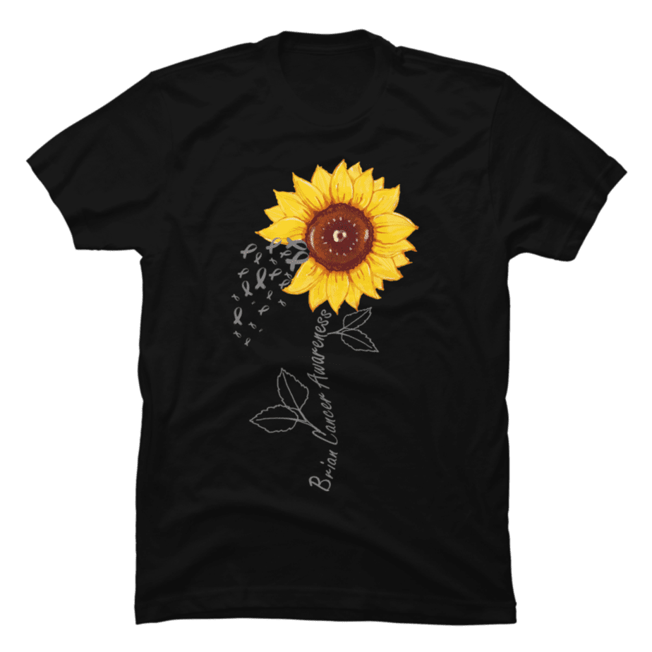 Sunflower Brain Cancer Awareness No One Fights Alone T-shirt - Buy T 