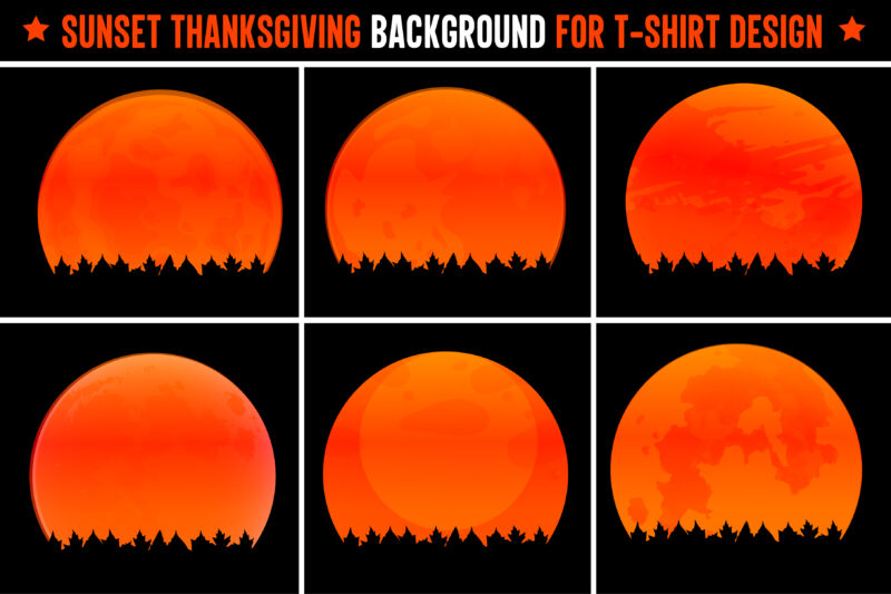 Thanksgiving Sunset Colorful T-Shirt Design Background