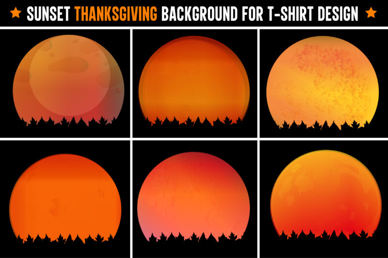 Thanksgiving Sunset Colorful T-Shirt Design Background