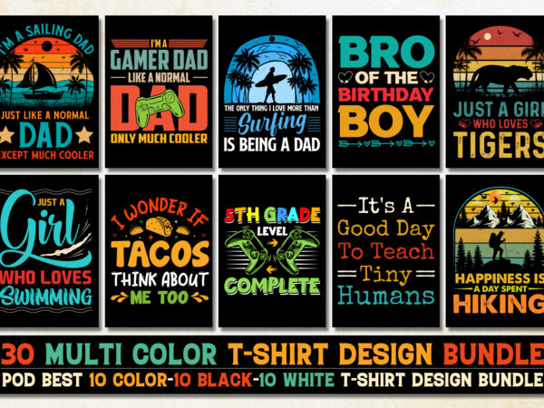 Sunset vintage t-shirt design bundle