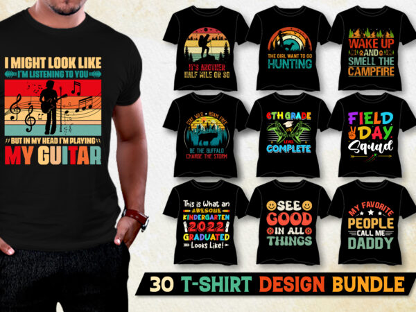 Sunset vintage t-shirt design bundle