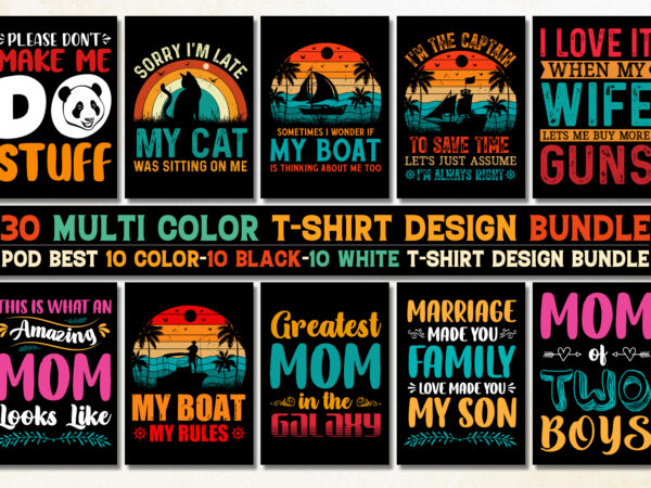 Sunset vintage t-shirt design bundle