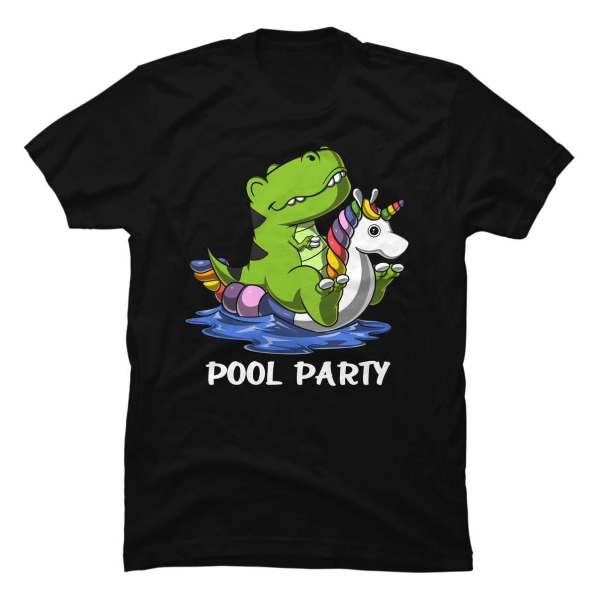 t-rex-dinosaur-riding-unicorn-float-pool-party-buy-t-shirt-designs