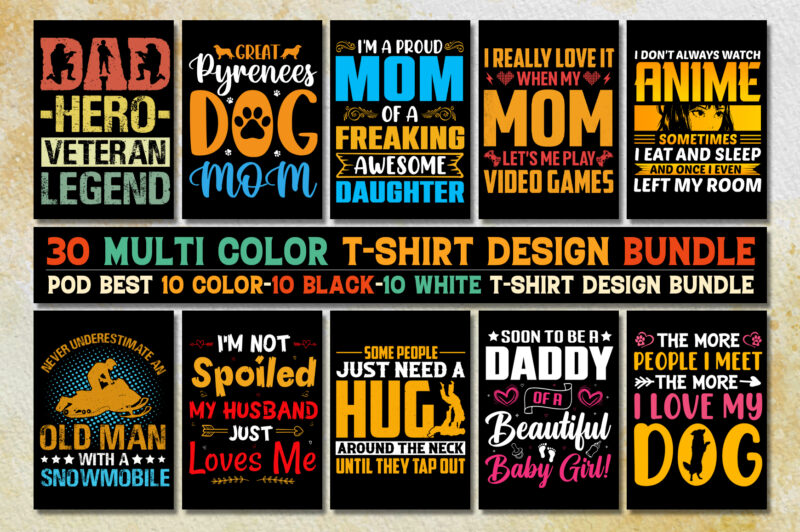 T-Shirt Design Bundle-Typography