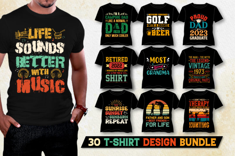 T-Shirt Design Bundle for POD