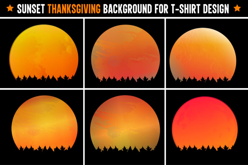 Thanksgiving Sunset Colorful T-Shirt Design Background