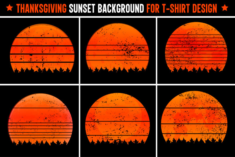 Thanksgiving Sunset Colorful T-Shirt Design Background