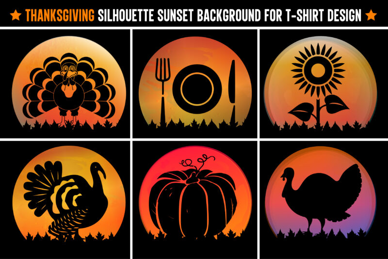 Thanksgiving Sunset T-Shirt Graphic Bundle