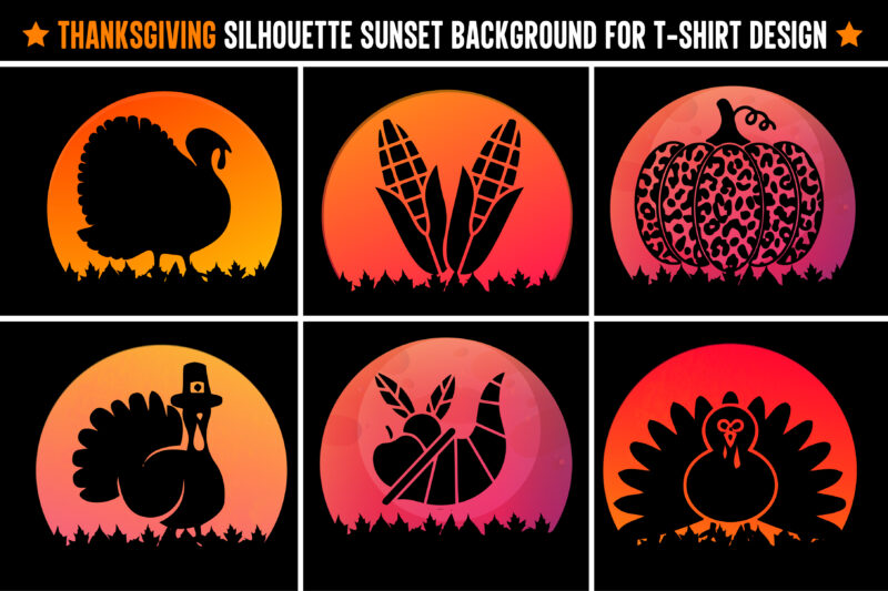 Thanksgiving Sunset T-Shirt Graphic Bundle