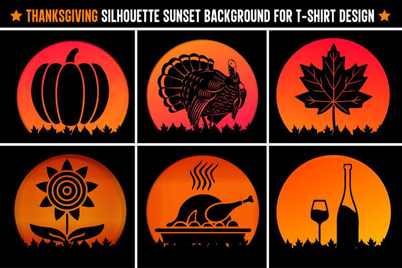 Thanksgiving Sunset T-Shirt Graphic Bundle