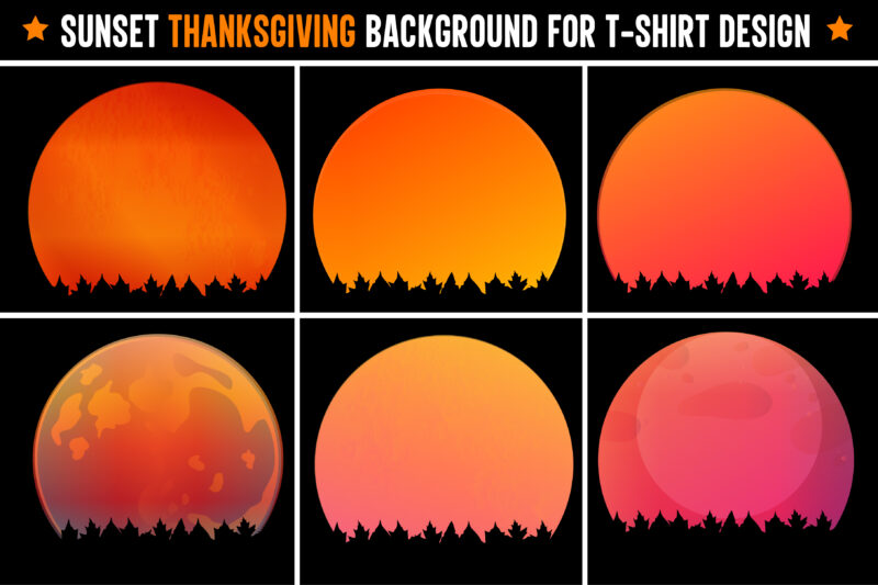 Thanksgiving Sunset Colorful T-Shirt Design Background