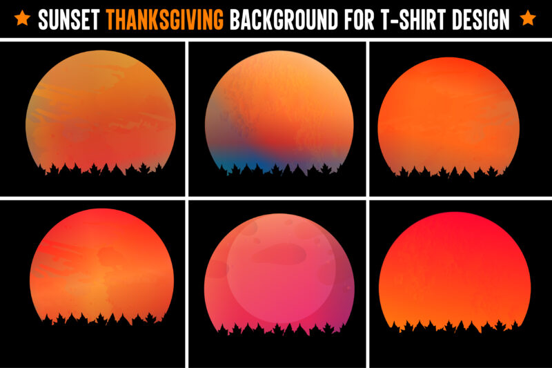 Thanksgiving Sunset Colorful T-Shirt Design Background