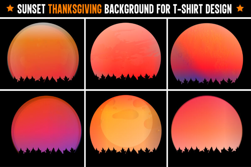 Thanksgiving Sunset Colorful T-Shirt Design Background