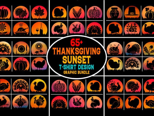 Thanksgiving sunset t-shirt graphic bundle