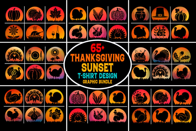 Thanksgiving Sunset T-Shirt Graphic Bundle