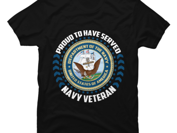 The albatross proud to have served navy veteran department logo t shirt designs for sale
