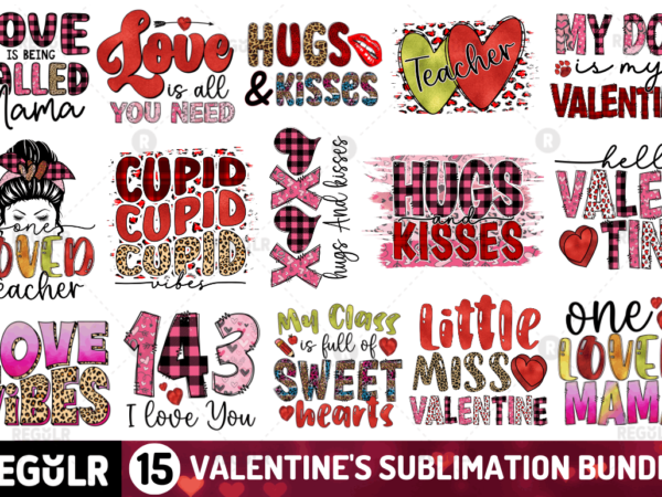 Valentine’s sublimation bundle t shirt vector art