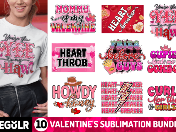 Valentine’s sublimation bundle t shirt vector art