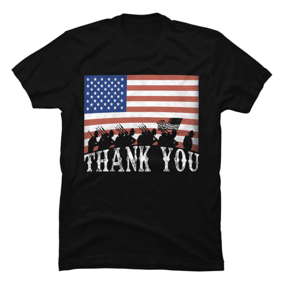 Veterans 4th of July T Shirt Thank You American Flag - Buy t-shirt designs