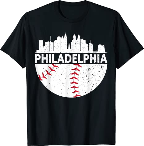 Free shipping service Tops Vintage Philadelphia Baseball Skyline Retro ...