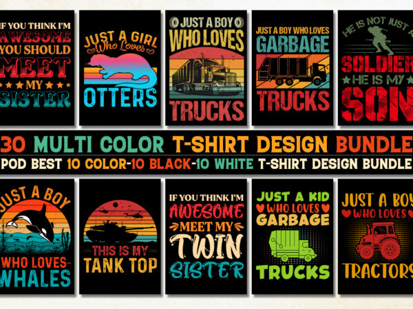 Vintage sunset t-shirt design bundle