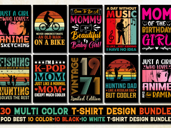 Vintage sunset t-shirt design bundle