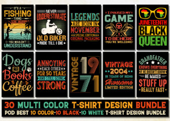 Vintage Typography T-Shirt Design Bundle