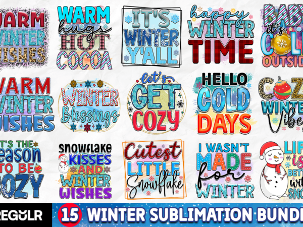 Winter sublimation bundle t shirt design for sale