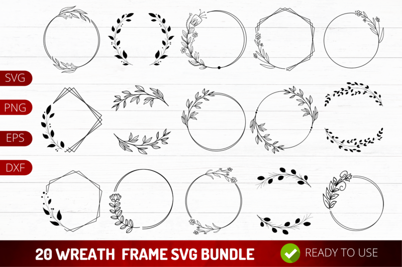 Wreath Frame SVG Bundle - Buy t-shirt designs