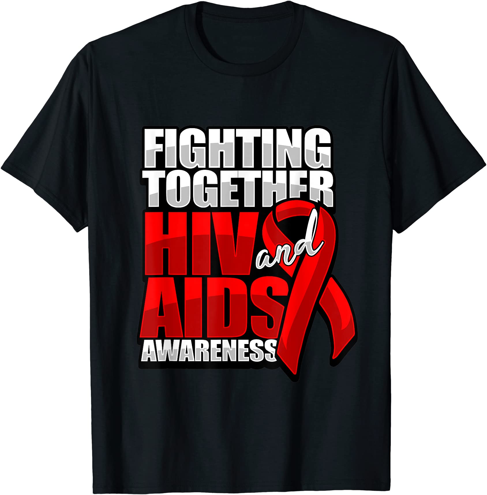 aids awareness shirt hiv disease stigma support fight love t shirt men ...