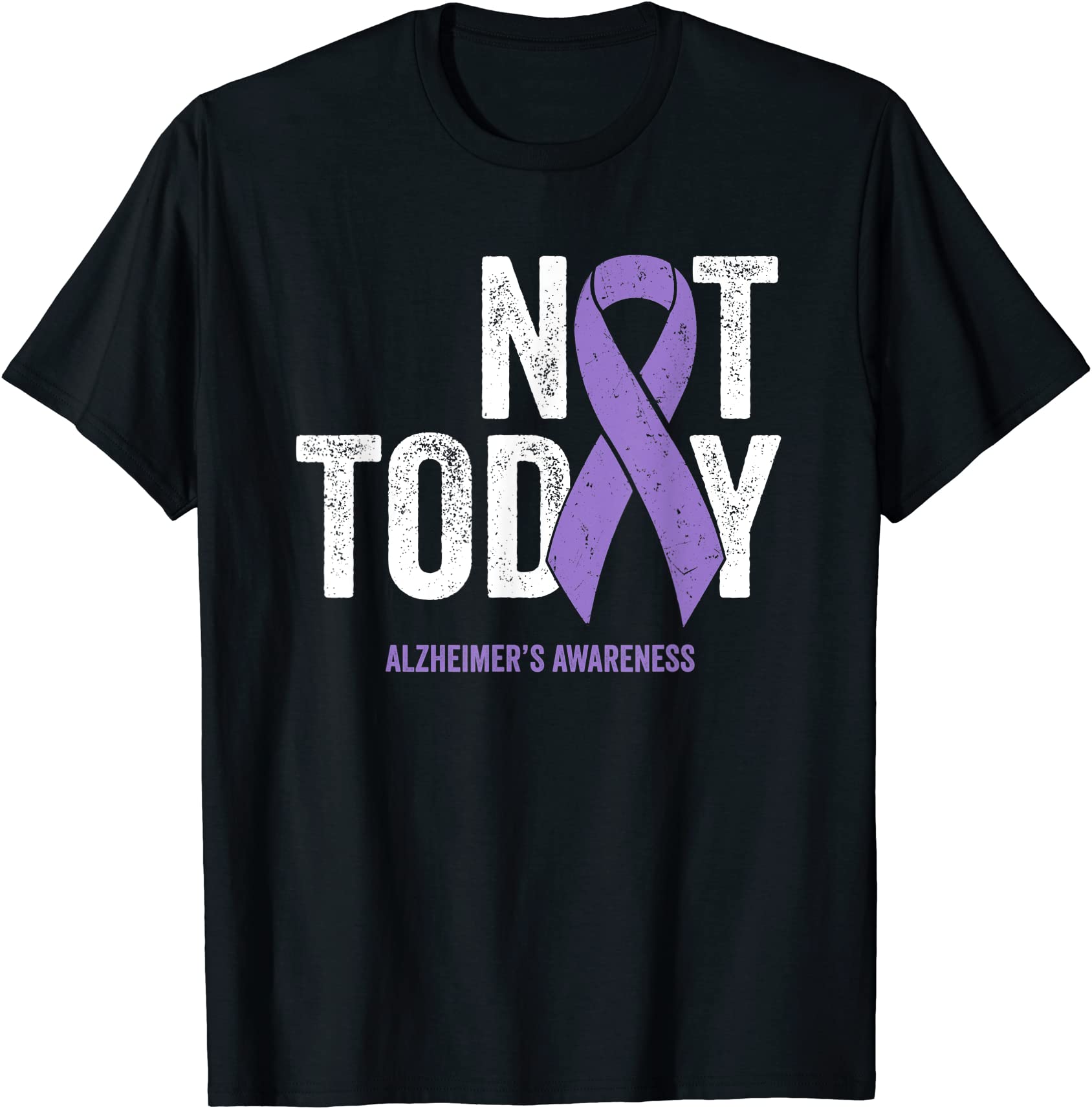 alzheimers awareness ribbon not today alz alzheimer dementia t shirt ...