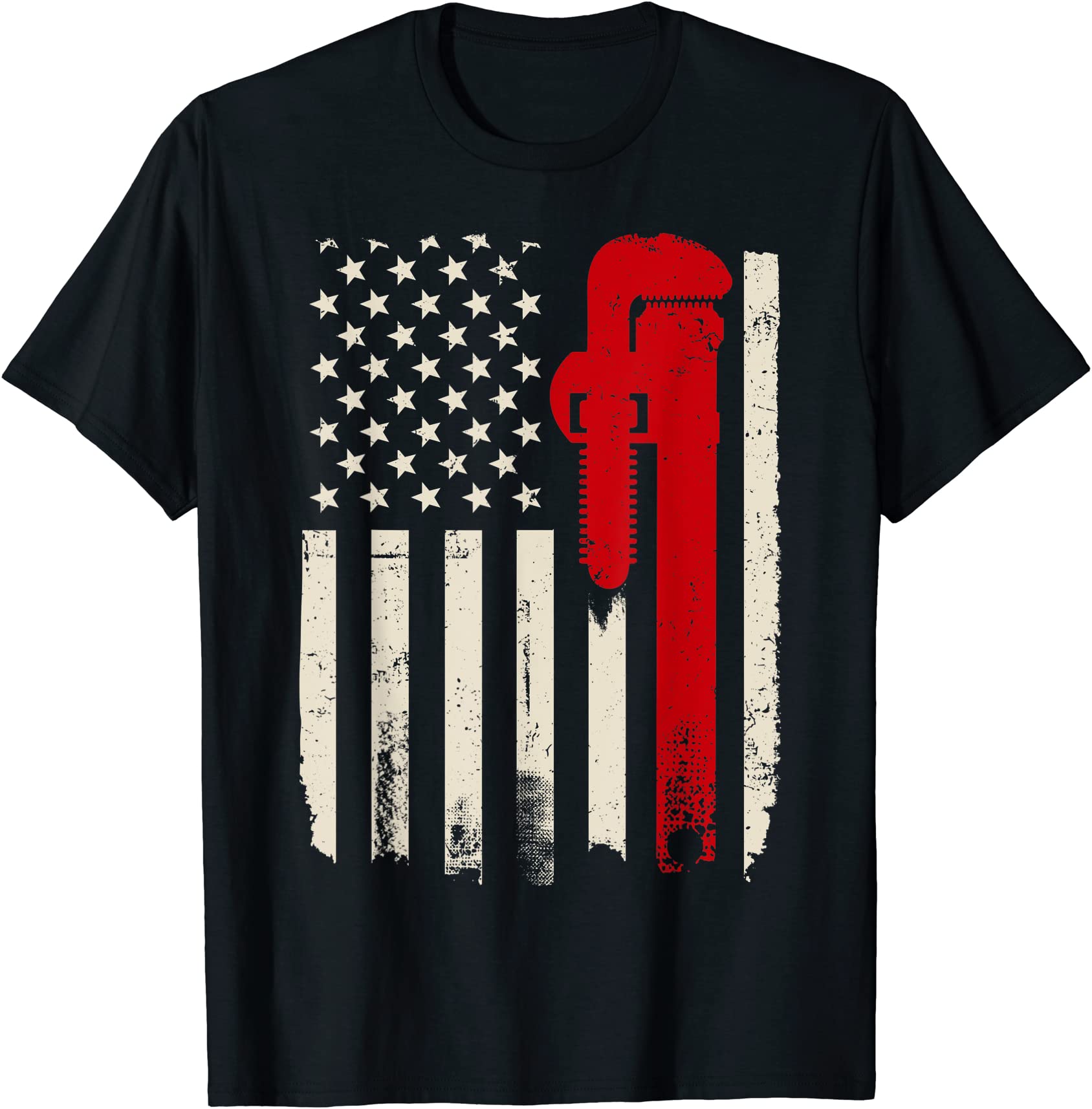 american plumber flag patriotic plumbing wrench pipefitter t shirt men ...