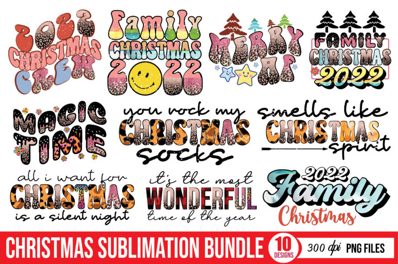 Christmas Sublimation Designs Bundle - Buy t-shirt designs